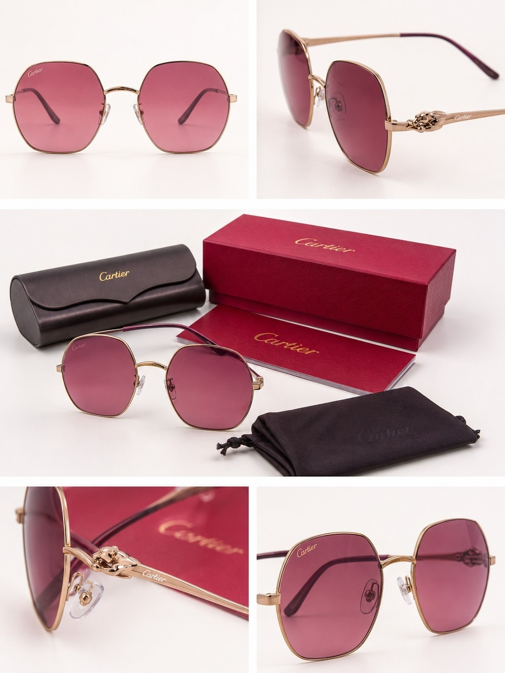 Cartier Gold Frame Sunglasses with Gradient Lenses